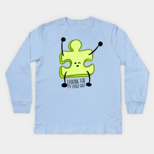 Looking for my other half (Jigsaw Piece) Kids Long Sleeve T-Shirt